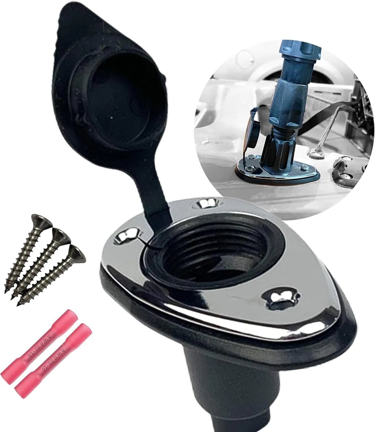 YOLOtek Veteran Owned - PERKO Port Kit - Secure Boat Navigation Lights for Stern or Bow - Boat Accessories (Teardrop)