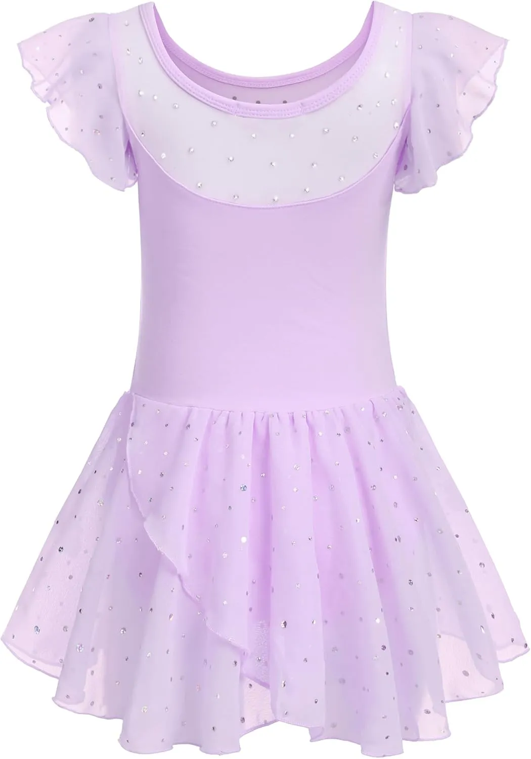 Zaclotre Girls Ballet Leotards Ruffle Sleeve Sparkle Dance Leotard Toddler Ballerina Dress Outfits