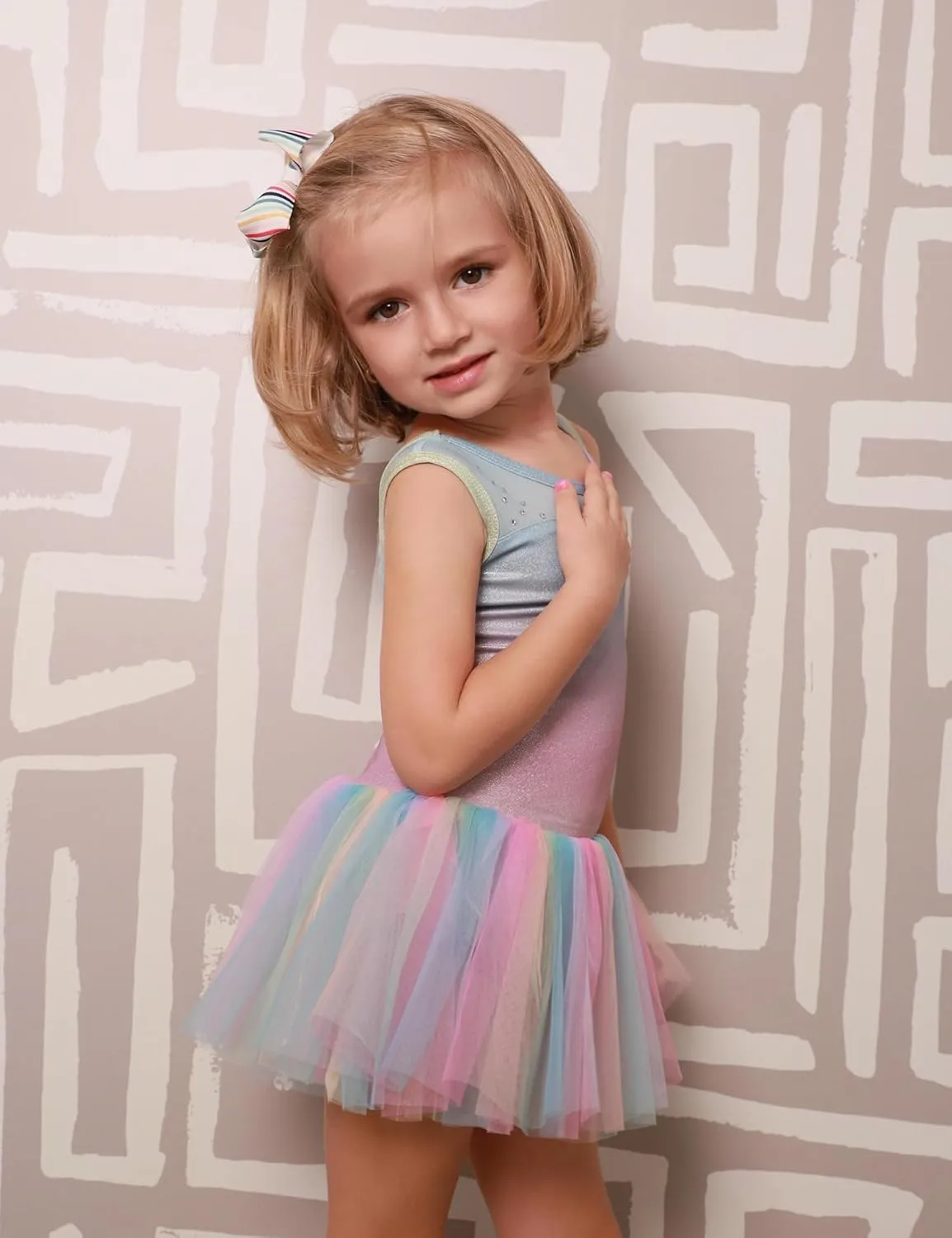 Zaclotre Girls Ballet Leotards Sparkly Sleevesless Mesh Dance Dress Tutu Ballerina Costume for Kids