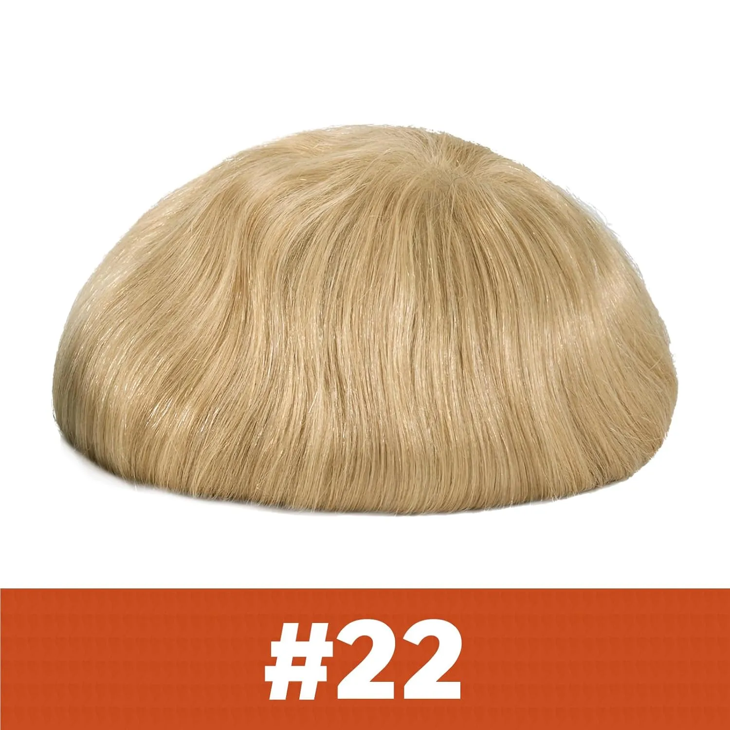 Zakya Hair System for Men Thin Skin with Gauze Durable Men's Hair System Real Human Hair Men's Hairpieces 8x10 Inches Base Replacement System for Men Light Blond 22#