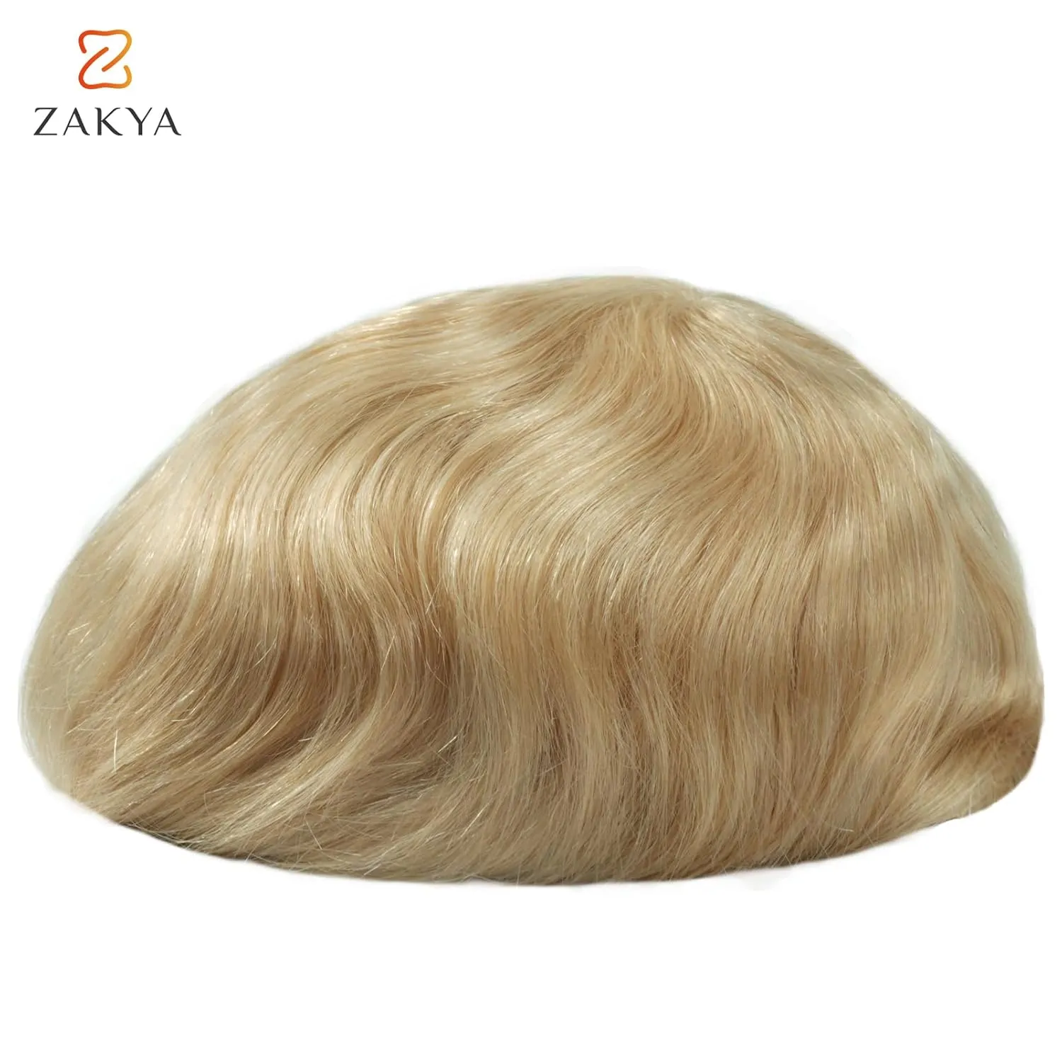 Zakya Hair System for Men Thin Skin with Gauze Durable Men's Hair System Real Human Hair Men's Hairpieces 8x10 Inches Base Replacement System for Men Light Blond 22#