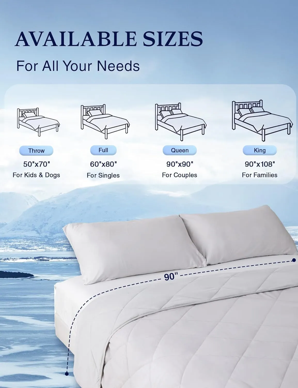 ZonLi Cooling Blanket for Hot Sleepers 50"x70", Q-Max 0.5 Lightweight Cool Touch Breathable Summer Blanket for Night Sweats, All-Season Cold Blankets, Mist Gray
